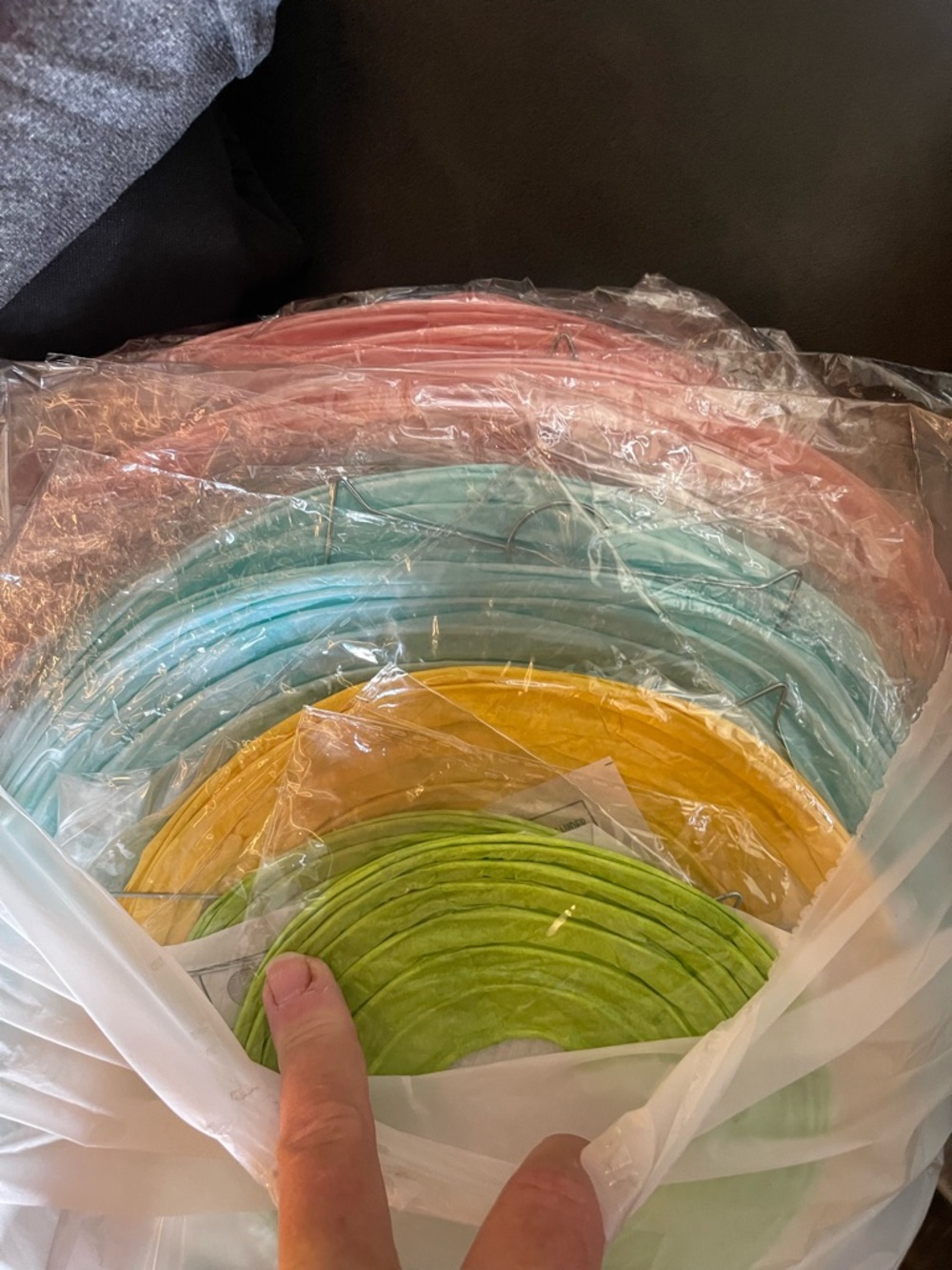 Pastel Party Lanterns in Pink, Blue, Yellow & Green